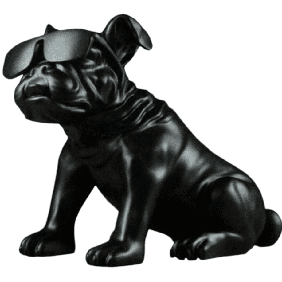 Handmade Bulldog Statue, Dog Decor with Glasses, Handmade Dog Statue, Bulldog Figurine with Glasses, Handmade Bulldog Sculpture