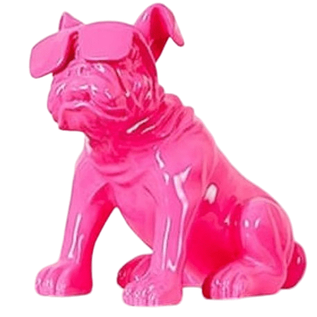 Handmade Bulldog Statue, Dog Decor with Glasses, Handmade Dog Statue, Bulldog Figurine with Glasses, Handmade Bulldog Sculpture