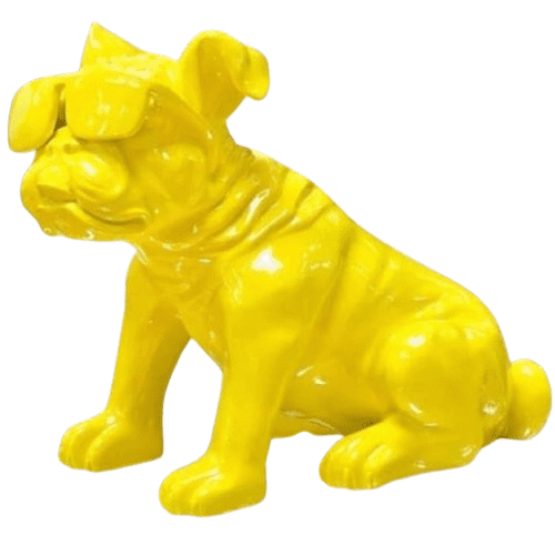 Handmade Bulldog Statue, Dog Decor with Glasses, Handmade Dog Statue, Bulldog Figurine with Glasses, Handmade Bulldog Sculpture