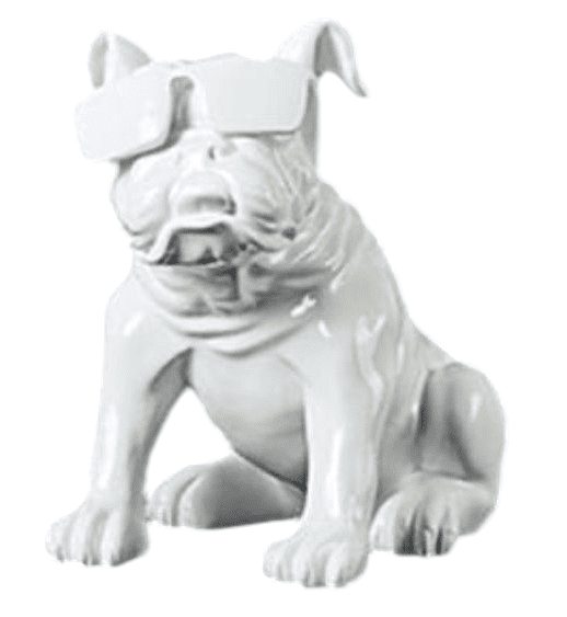 Handmade Bulldog Statue, Dog Decor with Glasses, Handmade Dog Statue, Bulldog Figurine with Glasses, Handmade Bulldog Sculpture