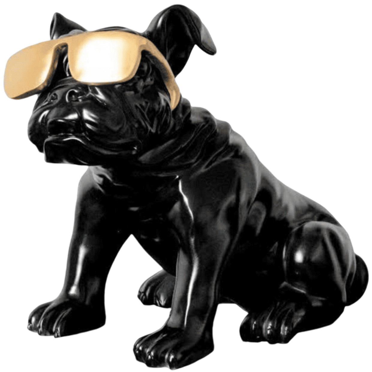 Handmade Bulldog Statue, Dog Decor with Glasses, Handmade Dog Statue, Bulldog Figurine with Glasses, Handmade Bulldog Sculpture