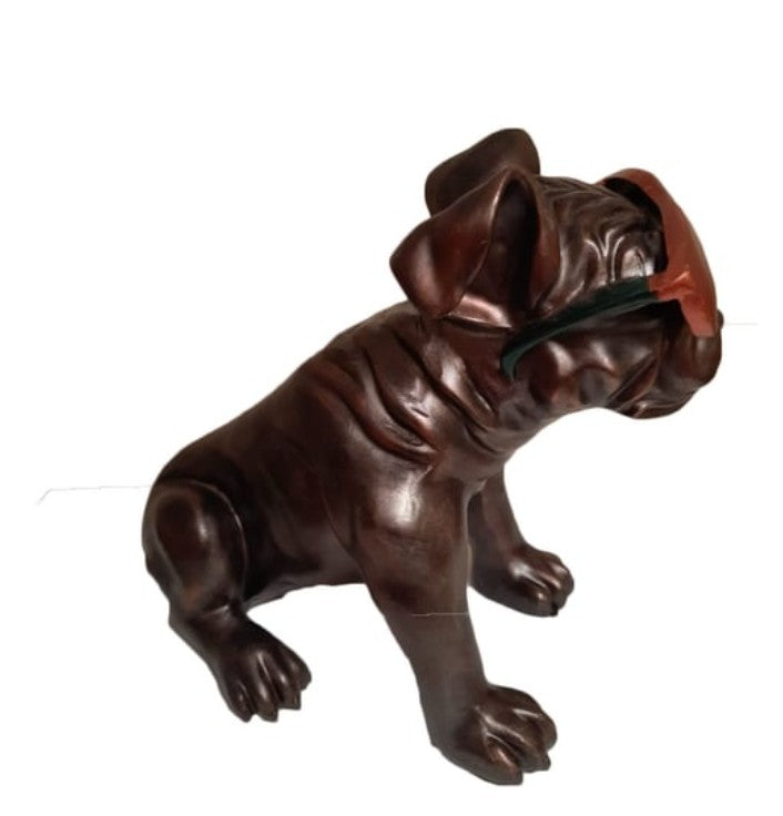 Handmade Bulldog Statue, Dog Decor with Glasses, Handmade Dog Statue, Bulldog Figurine with Glasses, Handmade Bulldog Sculpture