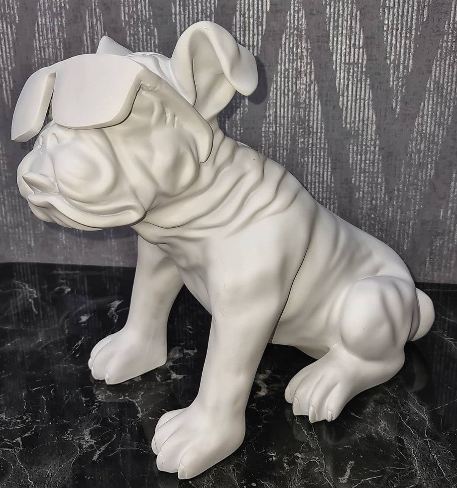 Handmade Bulldog Statue, Dog Decor with Glasses, Handmade Dog Statue, Bulldog Figurine with Glasses, Handmade Bulldog Sculpture