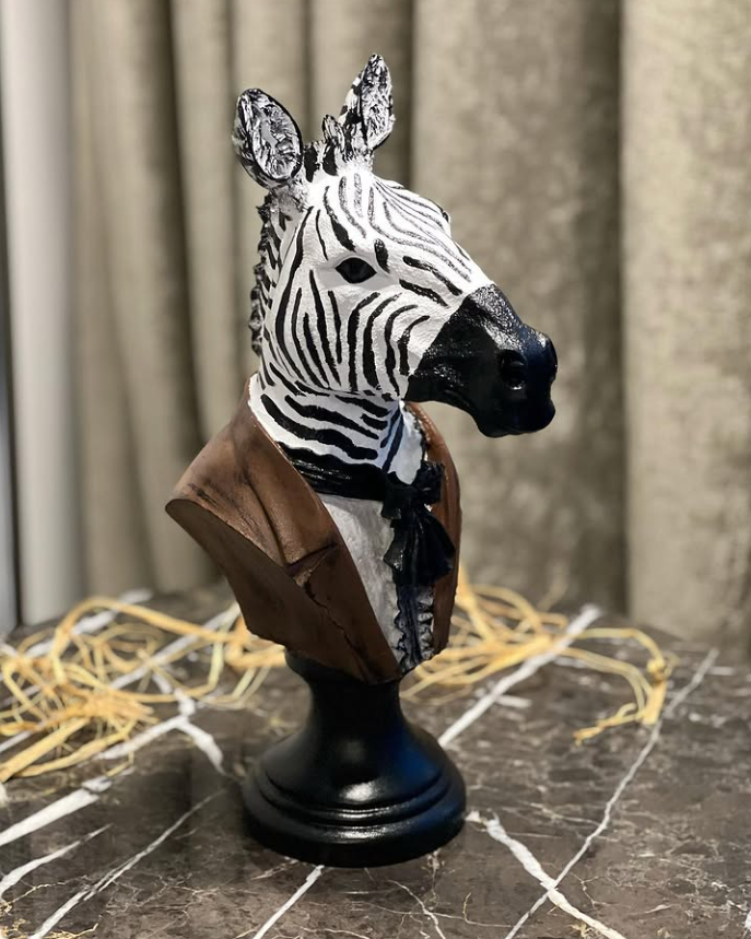 Zebra Head Bust Statue, Zebra Bust Statue, Zebra Bust Sculpture, Elegant Zebra Head Statue, Unique Zebra Head Statue, Zebra Head Sculpture