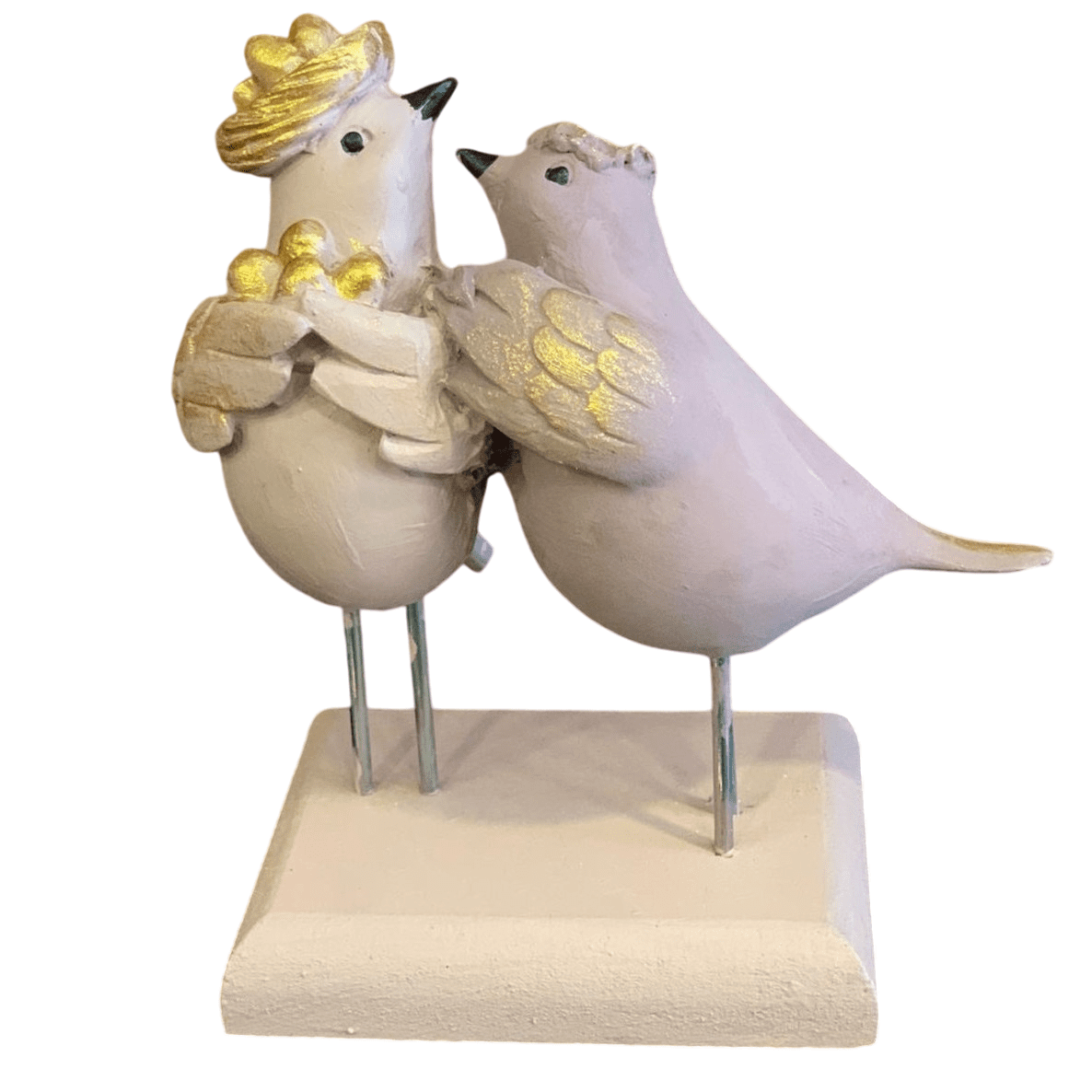 Romantic Bird Couple Sculpture, Lovebirds Statue for Home Decor, Polyester Bird Sculpture, Bird Couple Statue, Lovebird Couple Statue