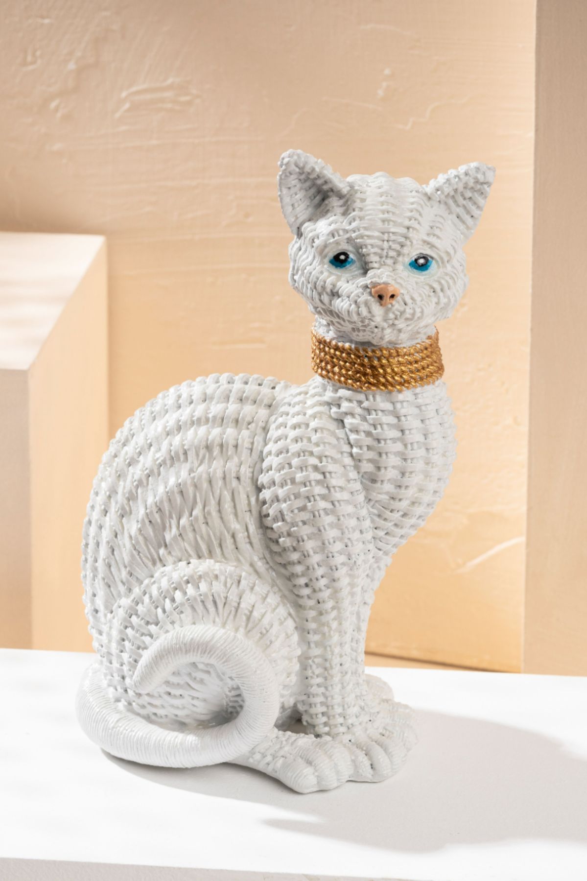 Woven Cat Statue, Handmade Polyester Cat Figurine, Unique Cat Lover Gift, Cat Statue, Woven Cat Sculpture, Cat Lover Home Decor, Cat Decor, Cat Sculpture, Cat Objects