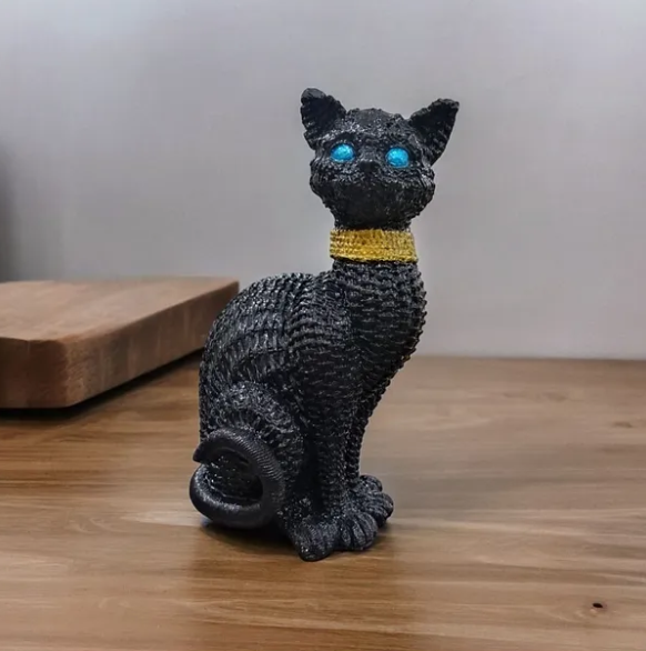 Woven Cat Statue, Handmade Polyester Cat Figurine, Unique Cat Lover Gift, Cat Statue, Woven Cat Sculpture, Cat Lover Home Decor, Cat Decor, Cat Sculpture, Cat Objects