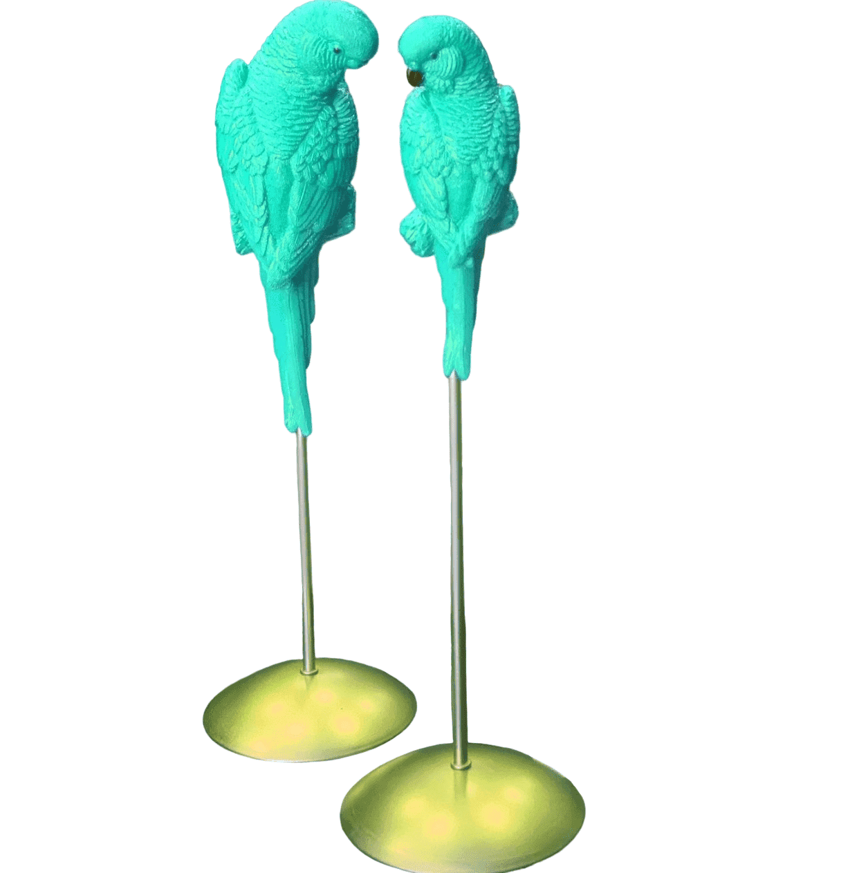 Parrot Statue Set, Tall Parrot Statues, Set of 2 Tall Parrots, Tropical Parrot Decor, Parrot Statues on Base, Tall Parrot Sculpture Set