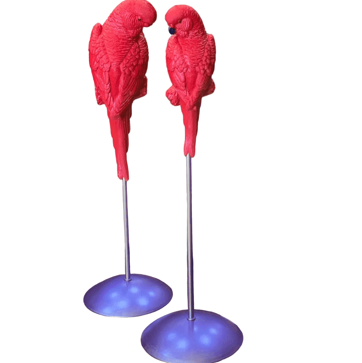 Parrot Statue Set, Tall Parrot Statues, Set of 2 Tall Parrots, Tropical Parrot Decor, Parrot Statues on Base, Tall Parrot Sculpture Set
