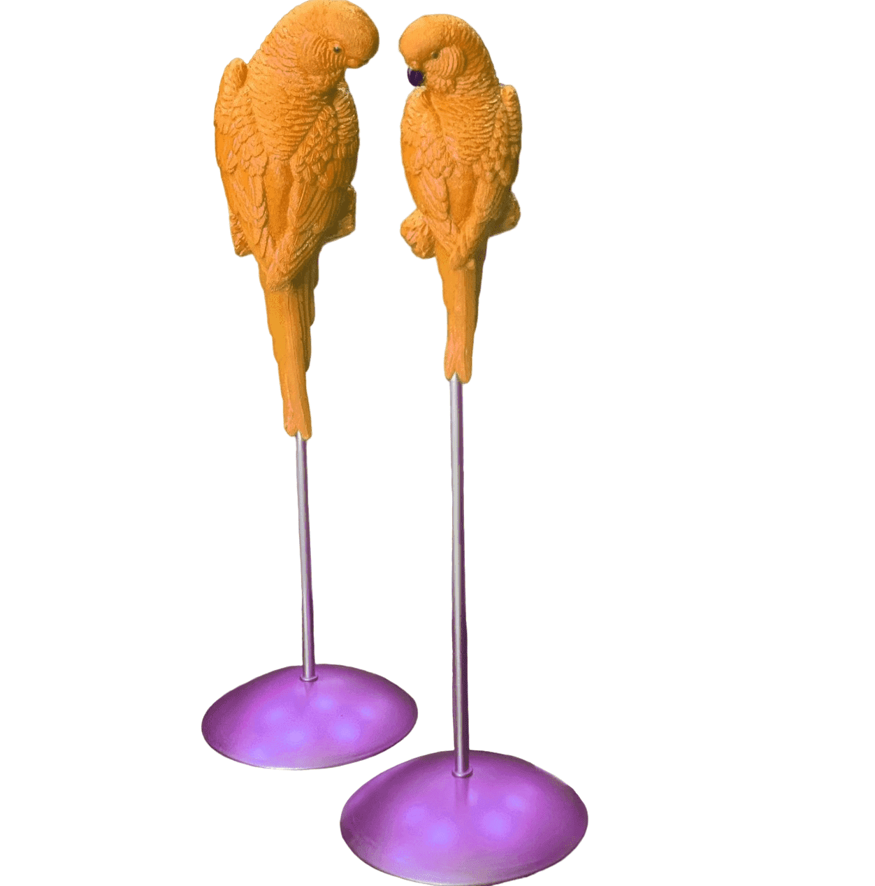 Parrot Statue Set, Tall Parrot Statues, Set of 2 Tall Parrots, Tropical Parrot Decor, Parrot Statues on Base, Tall Parrot Sculpture Set