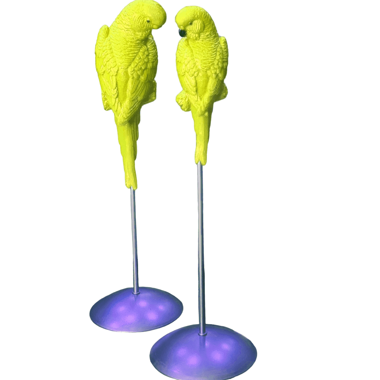 Parrot Statue Set, Tall Parrot Statues, Set of 2 Tall Parrots, Tropical Parrot Decor, Parrot Statues on Base, Tall Parrot Sculpture Set