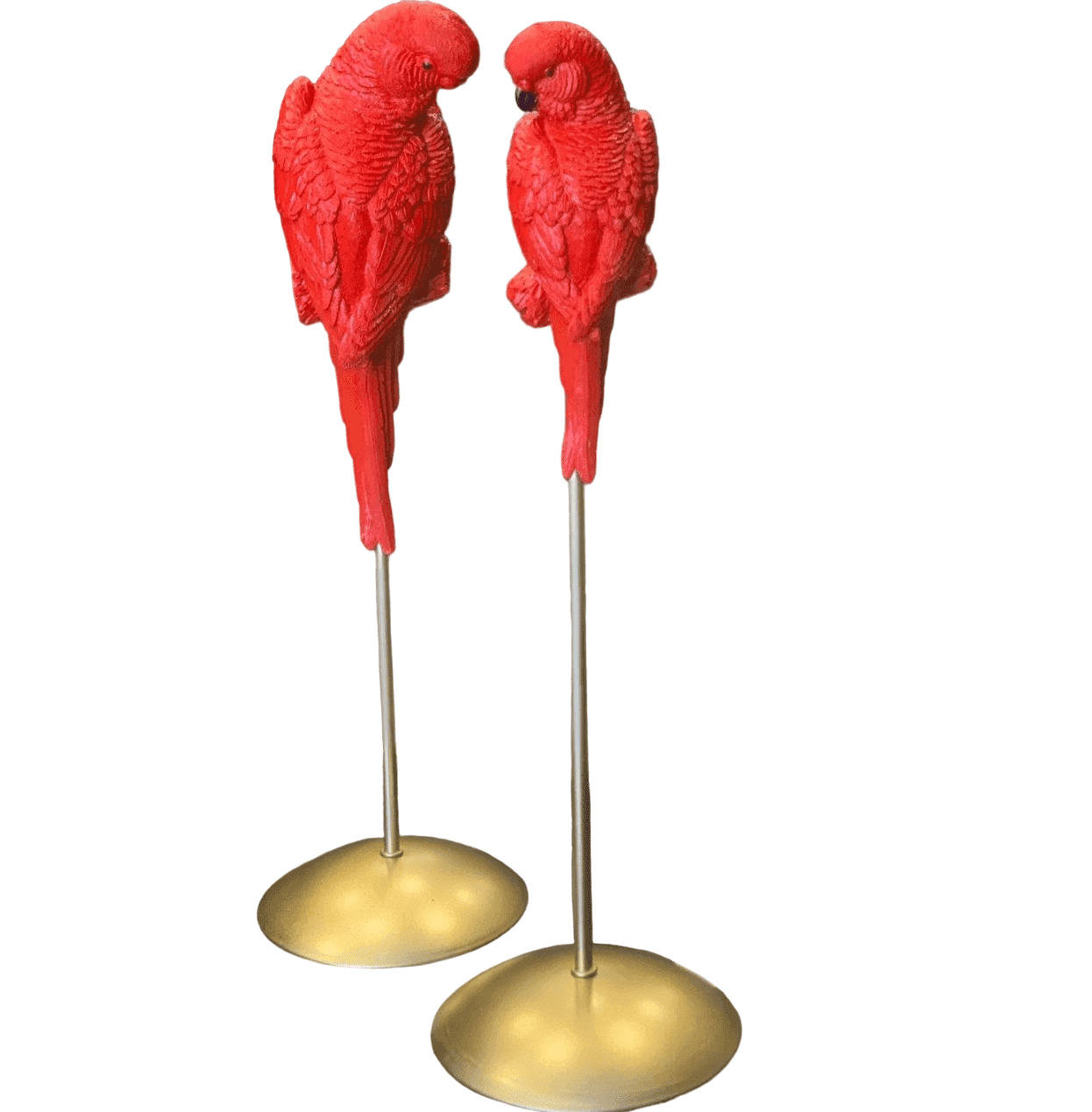Parrot Statue Set, Tall Parrot Statues, Set of 2 Tall Parrots, Tropical Parrot Decor, Parrot Statues on Base, Tall Parrot Sculpture Set
