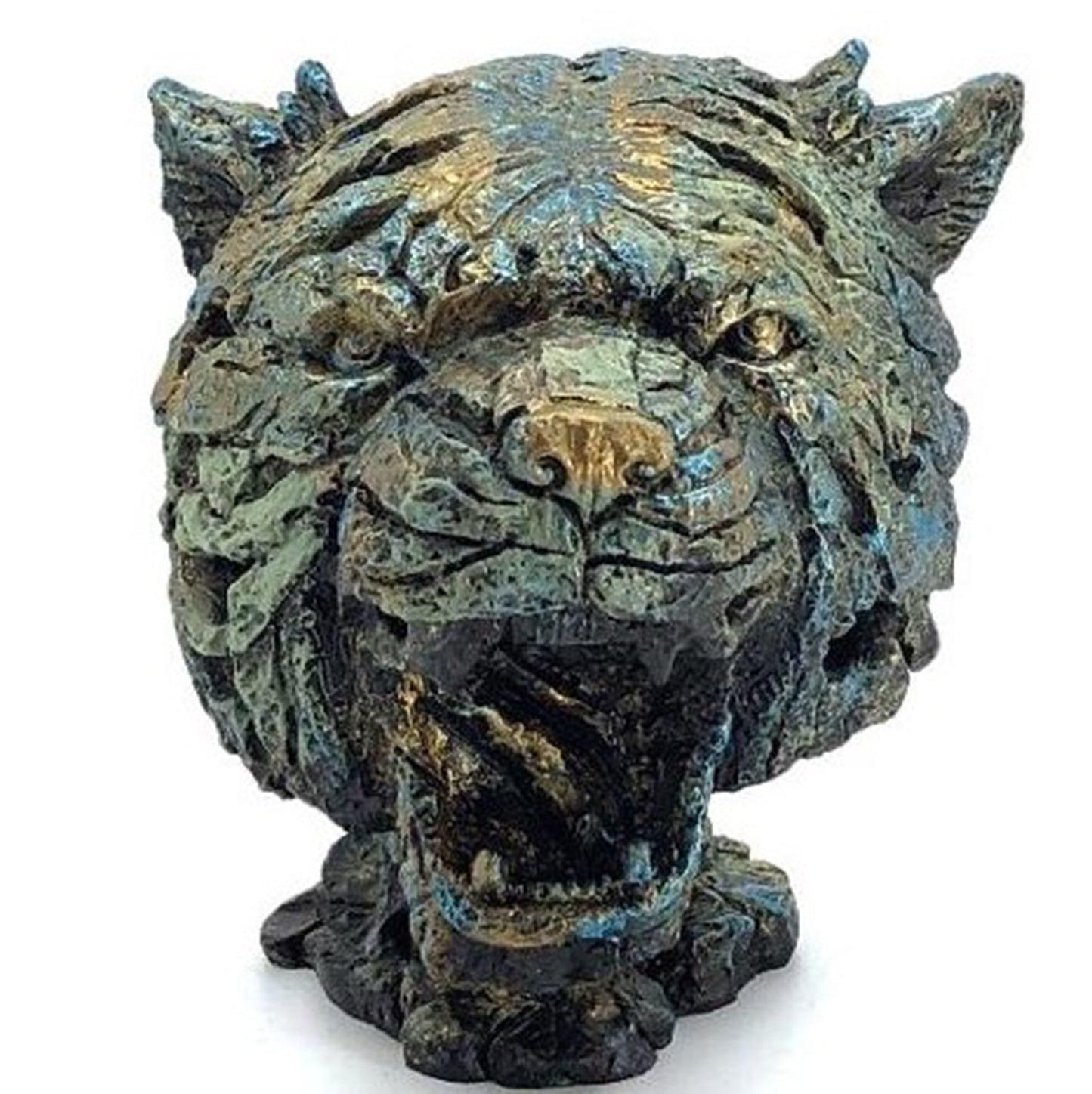Roaring Tiger Head Statue, Fierce Tiger Sculpture, Tiger Head Bust Statue, Tiger Head Statue, Wild Tiger Head Statue, Tiger Face Statue