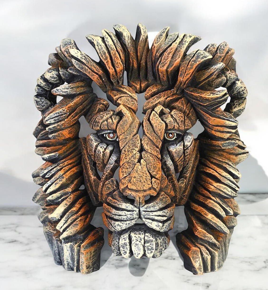 Handcrafted Lion Head Sculpture, Lion Head Sculpture, Jungle King Lion Sculpture, Hand Painted Lion Head Sculpture, Handmade Lion Sculpture