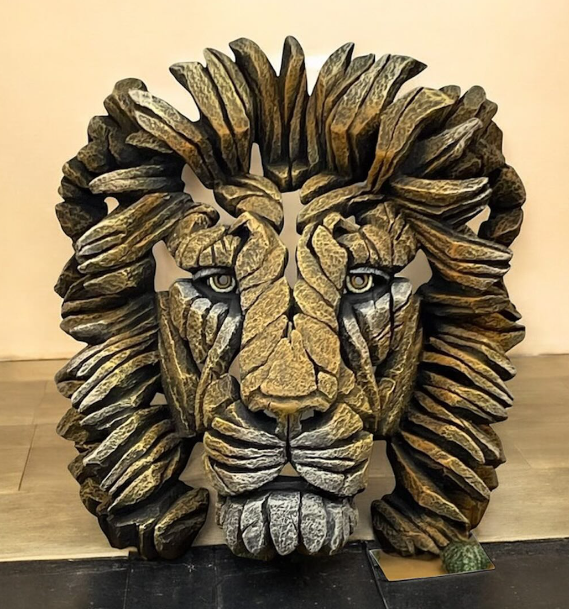 Handcrafted Lion Head Sculpture, Lion Head Sculpture, Jungle King Lion Sculpture, Hand Painted Lion Head Sculpture, Handmade Lion Sculpture
