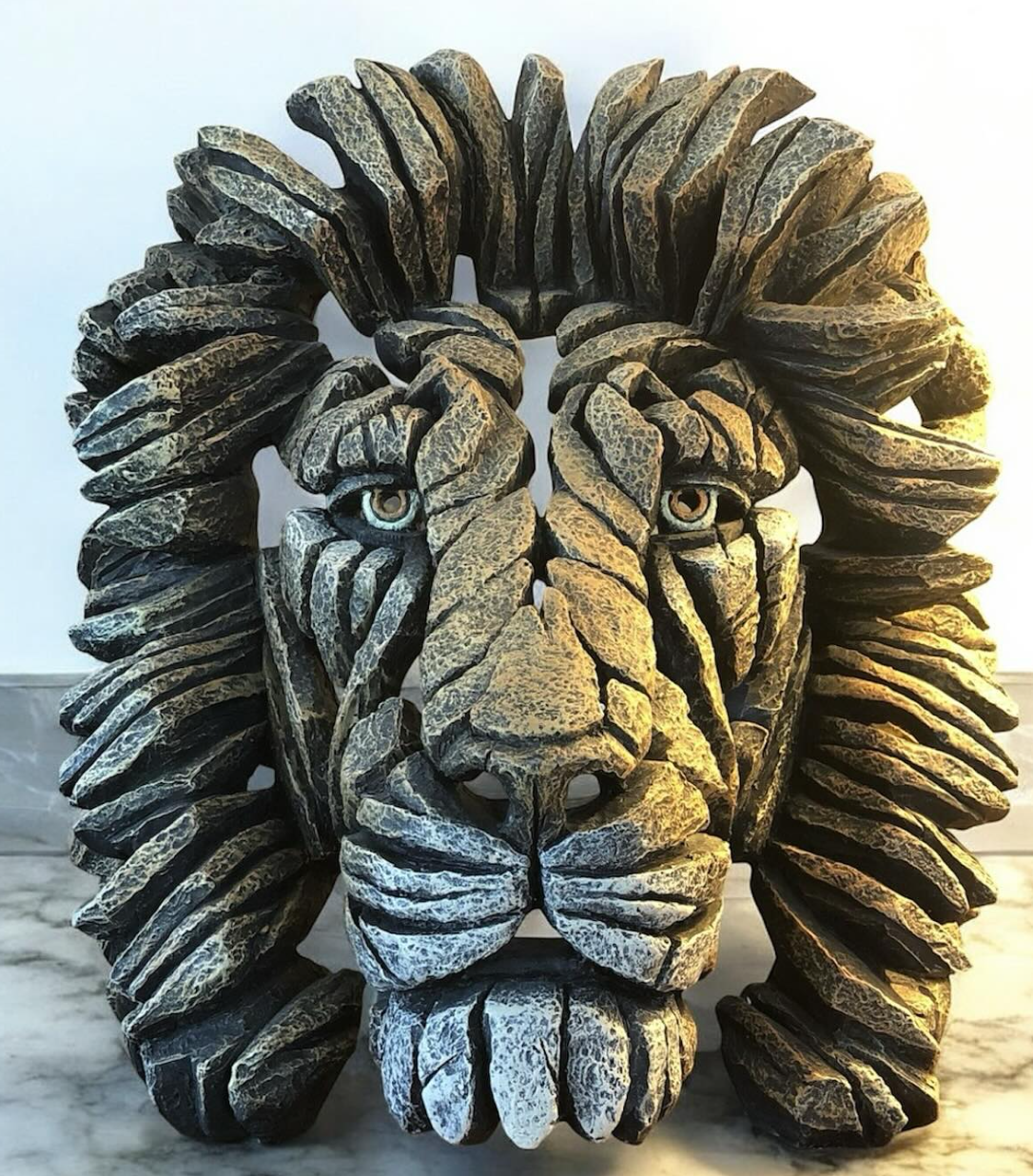 Handcrafted Lion Head Sculpture, Lion Head Sculpture, Jungle King Lion Sculpture, Hand Painted Lion Head Sculpture, Handmade Lion Sculpture