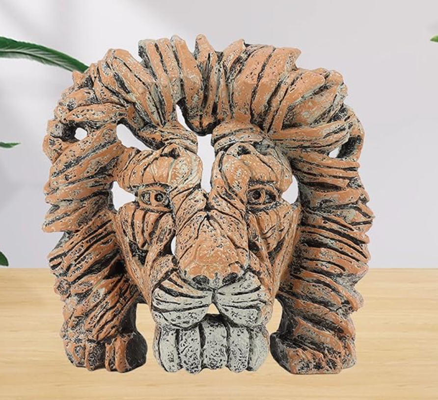Handcrafted Lion Head Sculpture, Lion Head Sculpture, Jungle King Lion Sculpture, Hand Painted Lion Head Sculpture, Handmade Lion Sculpture