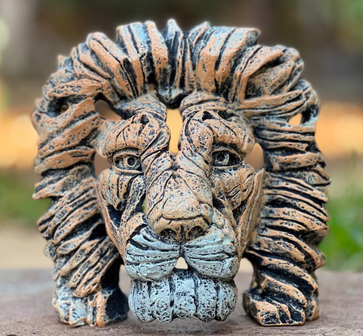 Handcrafted Lion Head Sculpture, Lion Head Sculpture, Jungle King Lion Sculpture, Hand Painted Lion Head Sculpture, Handmade Lion Sculpture