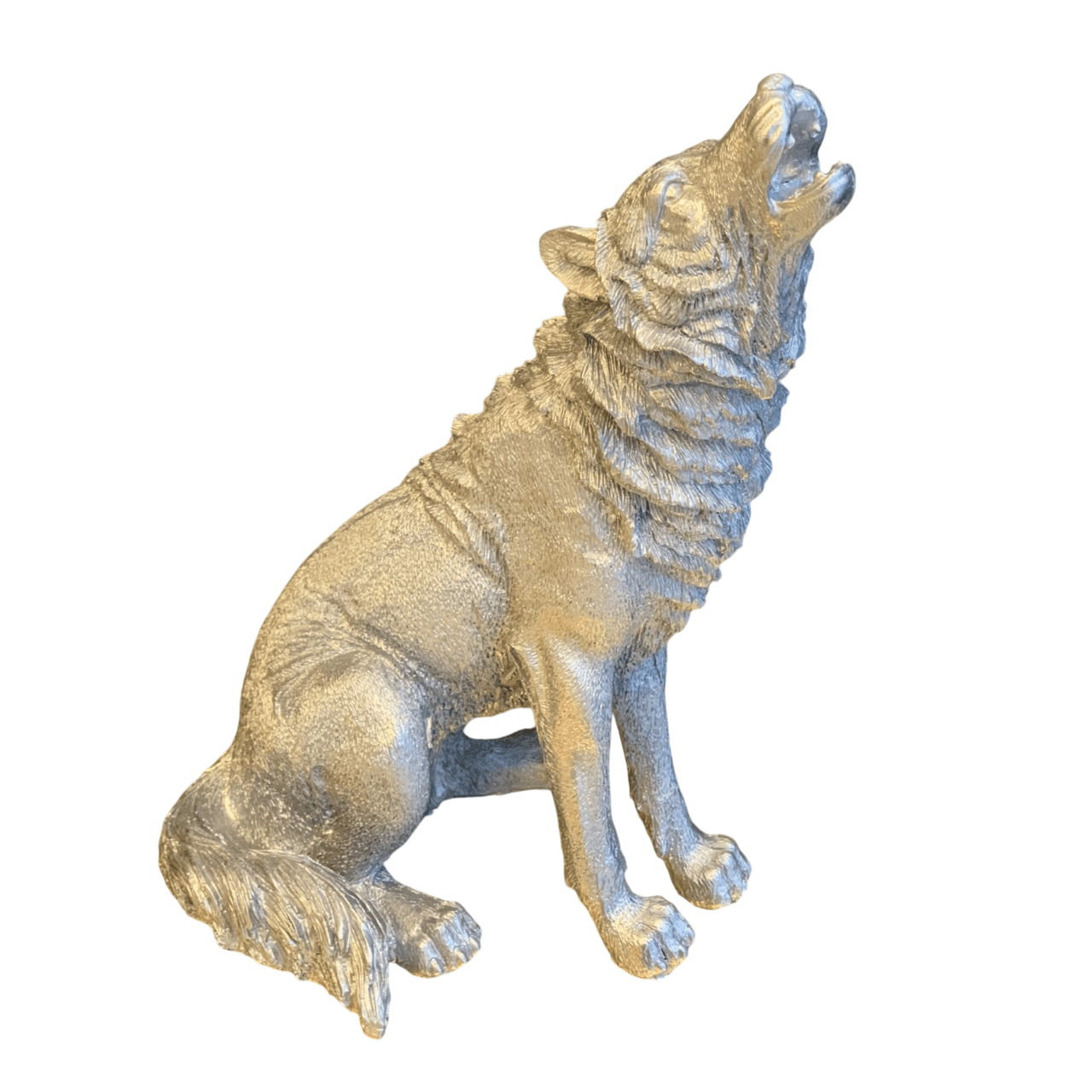 Majestic Howling Wolf Statue, Elegant Wolf Sculpture, Howling Wolf Figurine Decor, Animal Themed Wolf Figurine, Wolf Figure Home Decor