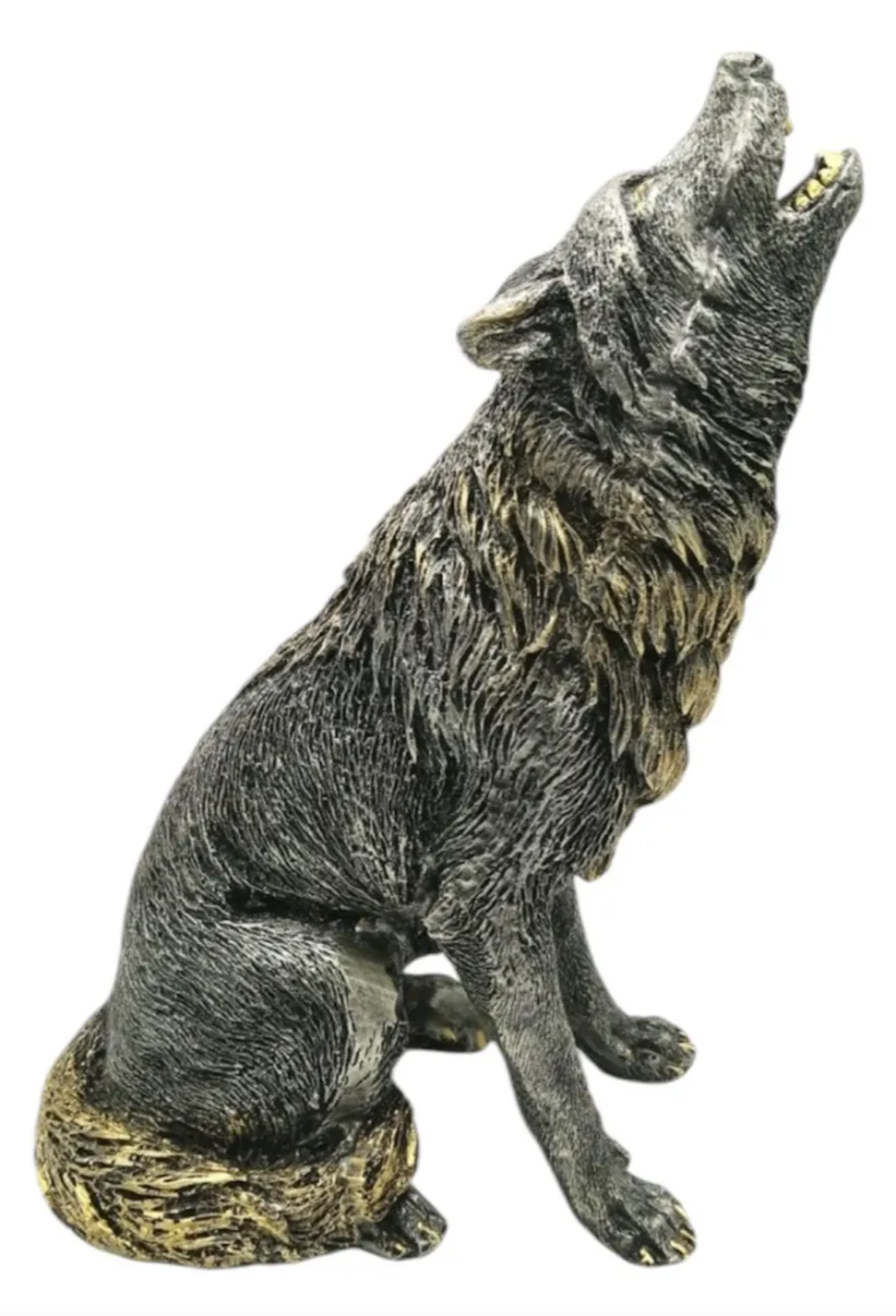 Majestic Howling Wolf Statue, Elegant Wolf Sculpture, Howling Wolf Figurine Decor, Animal Themed Wolf Figurine, Wolf Figure Home Decor