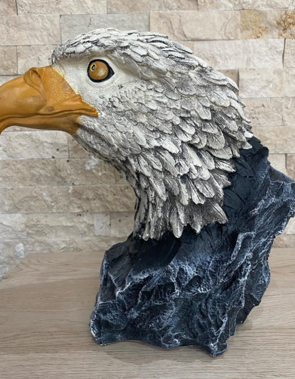 Handmade Bald Eagle Head Bust Statue, Eagle Head Sculpture, Realistic Eagle Head Statue, Majestic Bald Eagle Bust, Eagle Head Bust Decor