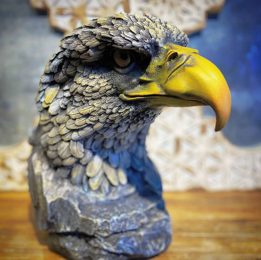 Handmade Bald Eagle Head Bust Statue, Eagle Head Sculpture, Realistic Eagle Head Statue, Majestic Bald Eagle Bust, Eagle Head Bust Decor