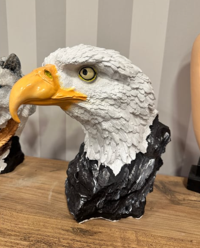 Handmade Bald Eagle Head Bust Statue, Eagle Head Sculpture, Realistic Eagle Head Statue, Majestic Bald Eagle Bust, Eagle Head Bust Decor