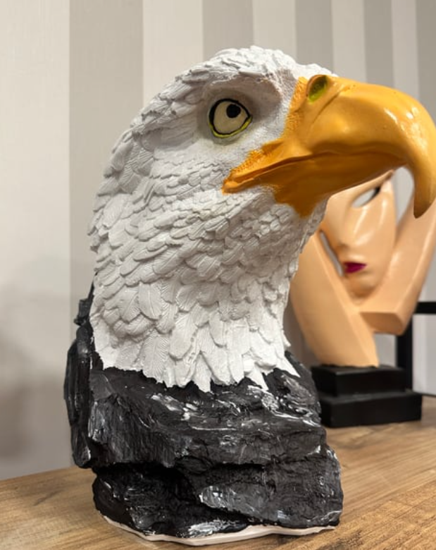 Handmade Bald Eagle Head Bust Statue, Eagle Head Sculpture, Realistic Eagle Head Statue, Majestic Bald Eagle Bust, Eagle Head Bust Decor