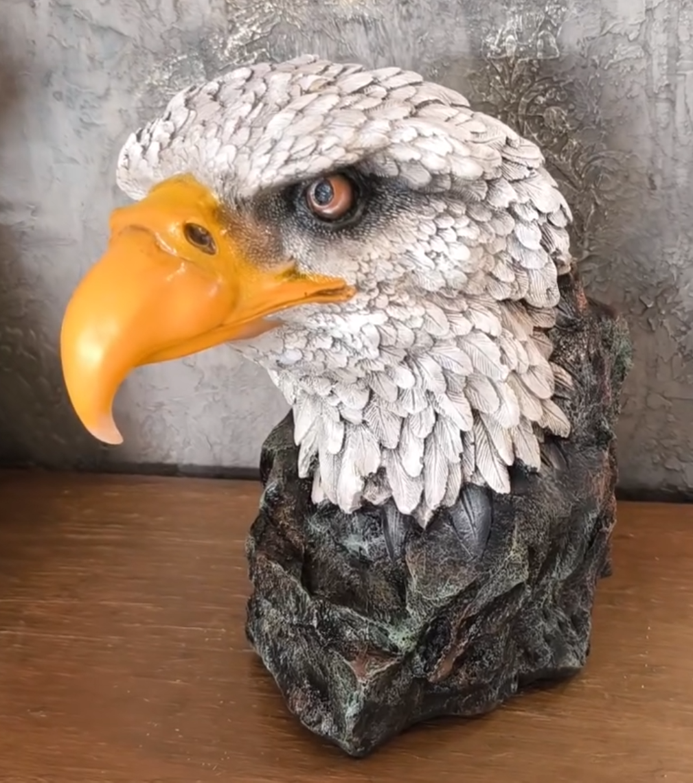 Handmade Bald Eagle Head Bust Statue, Eagle Head Sculpture, Realistic Eagle Head Statue, Majestic Bald Eagle Bust, Eagle Head Bust Decor