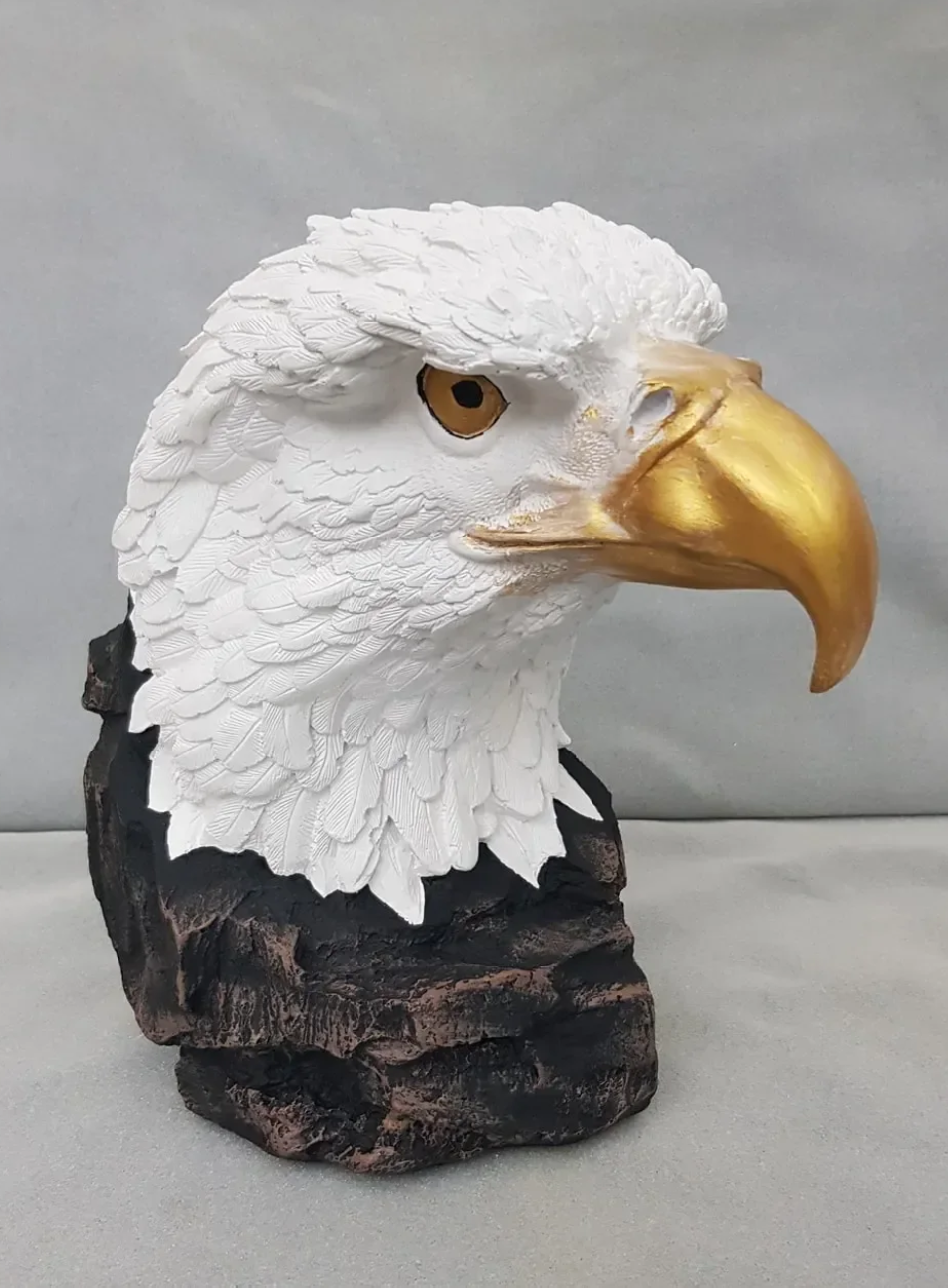 Handmade Bald Eagle Head Bust Statue, Eagle Head Sculpture, Realistic Eagle Head Statue, Majestic Bald Eagle Bust, Eagle Head Bust Decor