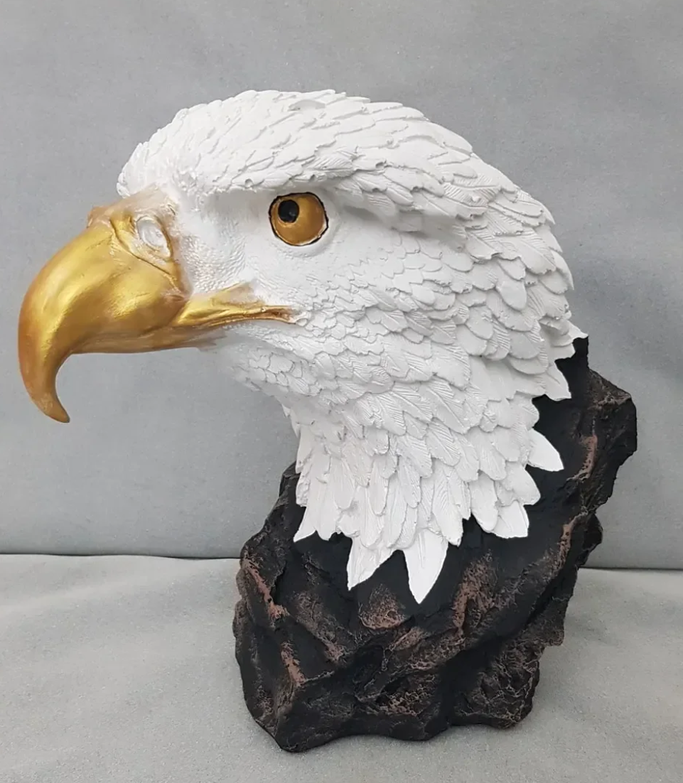 Handmade Bald Eagle Head Bust Statue, Eagle Head Sculpture, Realistic Eagle Head Statue, Majestic Bald Eagle Bust, Eagle Head Bust Decor