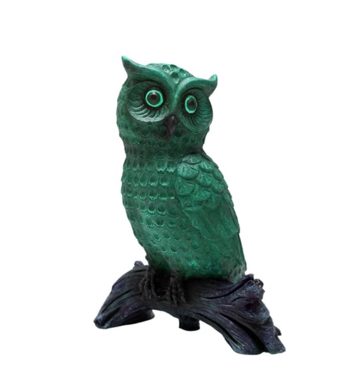 Rustic Owl Statue, Polyester Owl Sculpture, Realistic Owl Figurine, Handcrafted Owl Statue, Textured Owl Figurine, Realistic Owl Statue