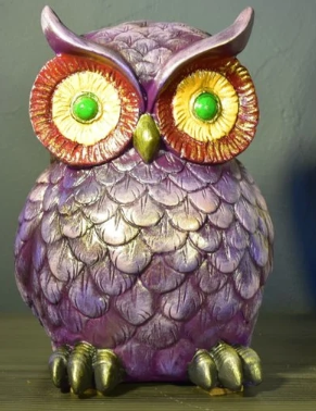 Hand Painted Owl Sculpture Figurine, Owl Figurine Hand Painted Sculpture, Handmade Owl Sculpture Figurine, Unique Owl Sculpture, Owl Statue