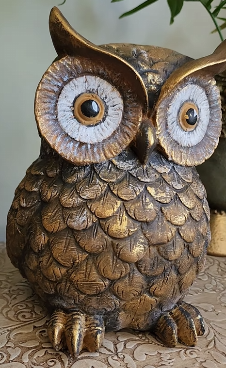 Hand Painted Owl Sculpture Figurine, Owl Figurine Hand Painted Sculpture, Handmade Owl Sculpture Figurine, Unique Owl Sculpture, Owl Statue