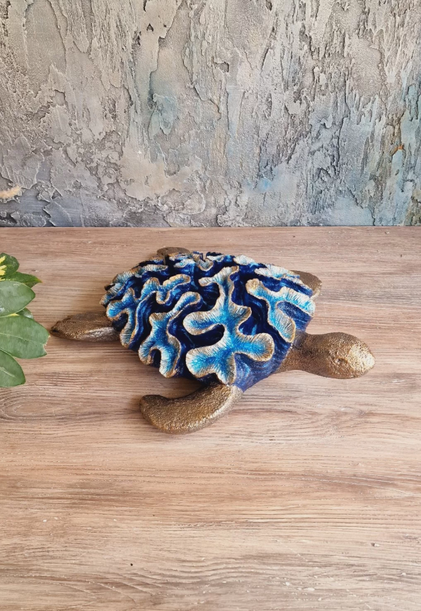 Decorative Turtle Statue, Sea Turtle Sculpture, Ocean Themed Turtle Statue, Handcrafted Turtle Statue, Artistic Turtle Statue, Turtle Decor