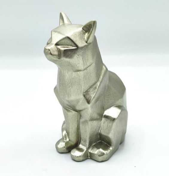 Handmade Cubic Cat Statue, Modern Geometric Decor, Handmade Geometric Cat Art, Abstract Cat Figurine, Cubic Animal Statue, Cubic Cat Decor