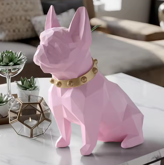 Cubic Bulldog Sculpture, Cubic Bulldog Statue, Geometric Bulldog Statue, Modern French Bulldog Decor, Cubist Bulldog Statue, Bulldog Statue