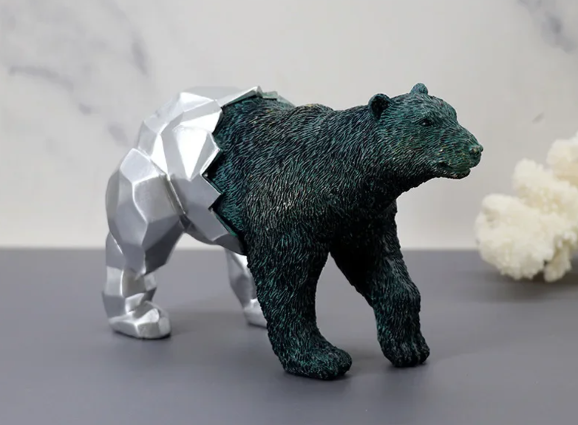 Modern Geometric Bear Statue, Cubic Bear Statue, Minimalist Cubic Bear Sculpture, Bear Sculpture, Cubic Bear Sculpture, Cubic Bear Decor