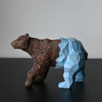 Modern Geometric Bear Statue, Cubic Bear Statue, Minimalist Cubic Bear Sculpture, Bear Sculpture, Cubic Bear Sculpture, Cubic Bear Decor