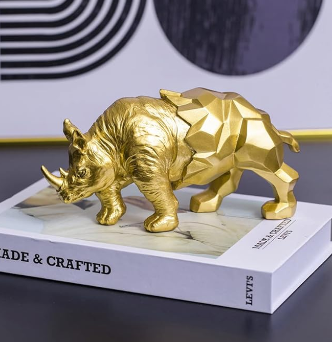 Unique Cubic Rhino Statue, Modern Cubic Rhino Sculpture, Cubic Rhino Statue, Abstract Rhino Sculpture, Luxury Rhino Statue, Rhino Sculpture