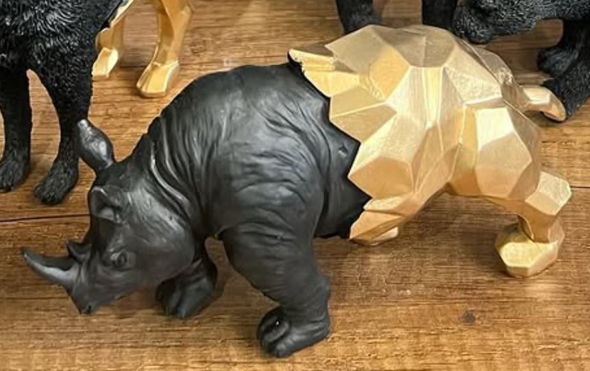 Unique Cubic Rhino Statue, Modern Cubic Rhino Sculpture, Cubic Rhino Statue, Abstract Rhino Sculpture, Luxury Rhino Statue, Rhino Sculpture