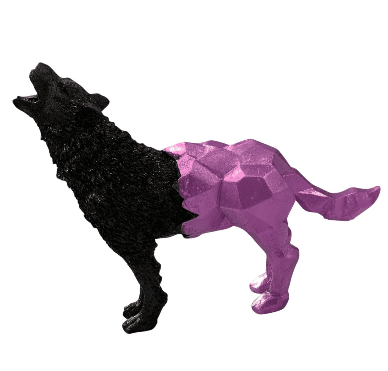 Cubic Wolf Statue, Half Polygon Wolf Sculpture, Geometric Wolf Statue, Abstract Wolf Figurine in Cubic Form, Modern Wolf Statue, Wolf Statue
