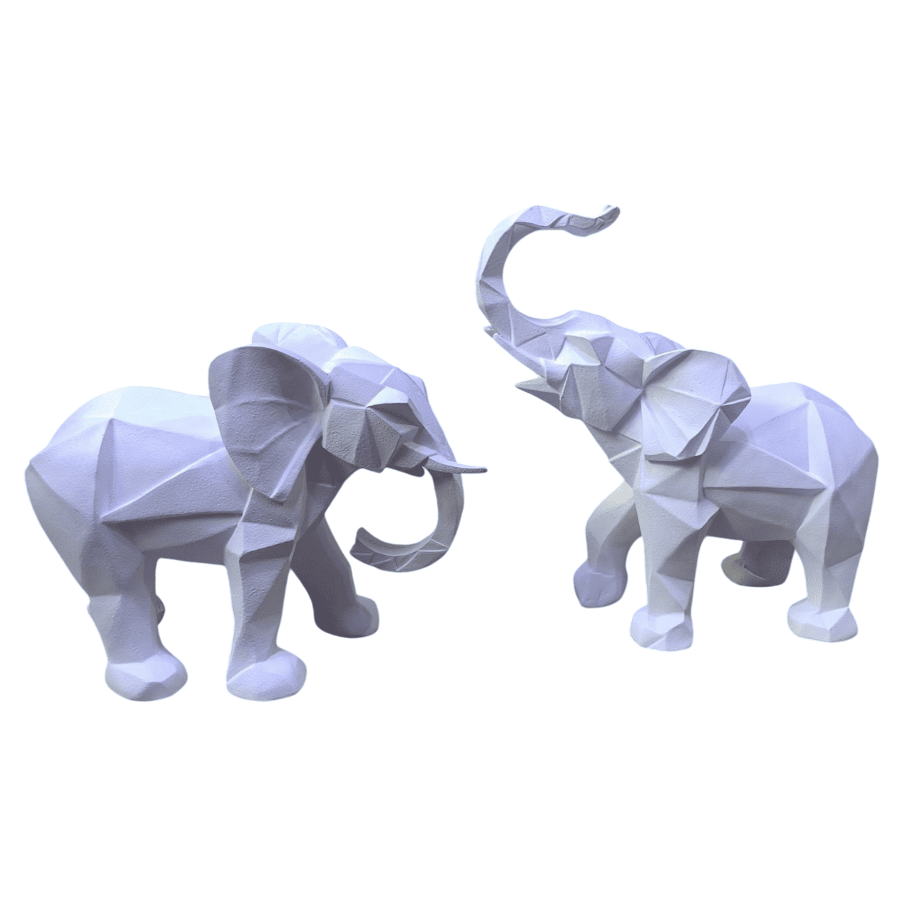 Cubic Elephant Statue Set, Modern Geometric Elephant Decor, Cubic Elephant Sculpture, Abstract Elephant Sculpture, Cubic Elephant Statue