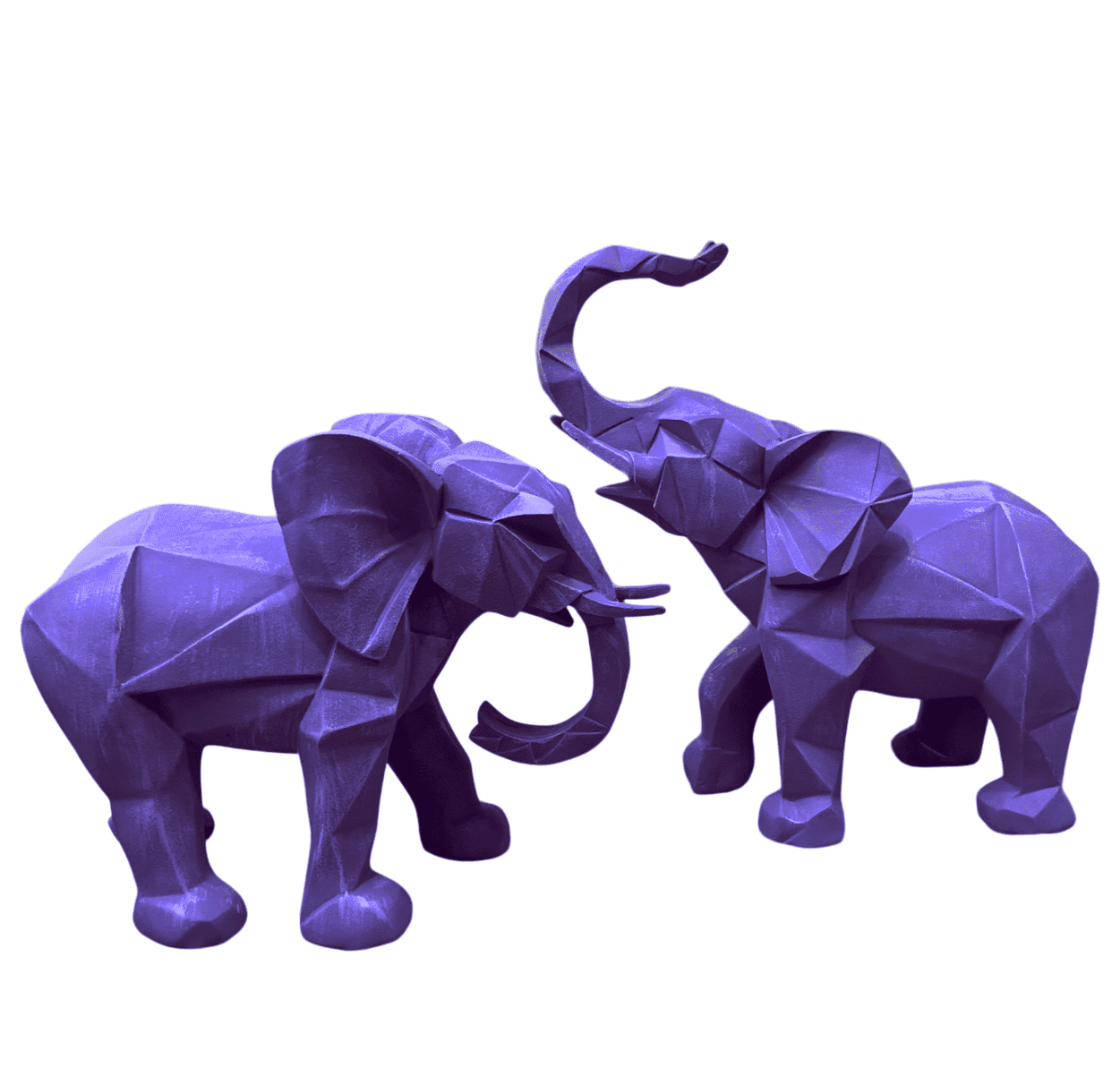 Cubic Elephant Statue Set, Modern Geometric Elephant Decor, Cubic Elephant Sculpture, Abstract Elephant Sculpture, Cubic Elephant Statue