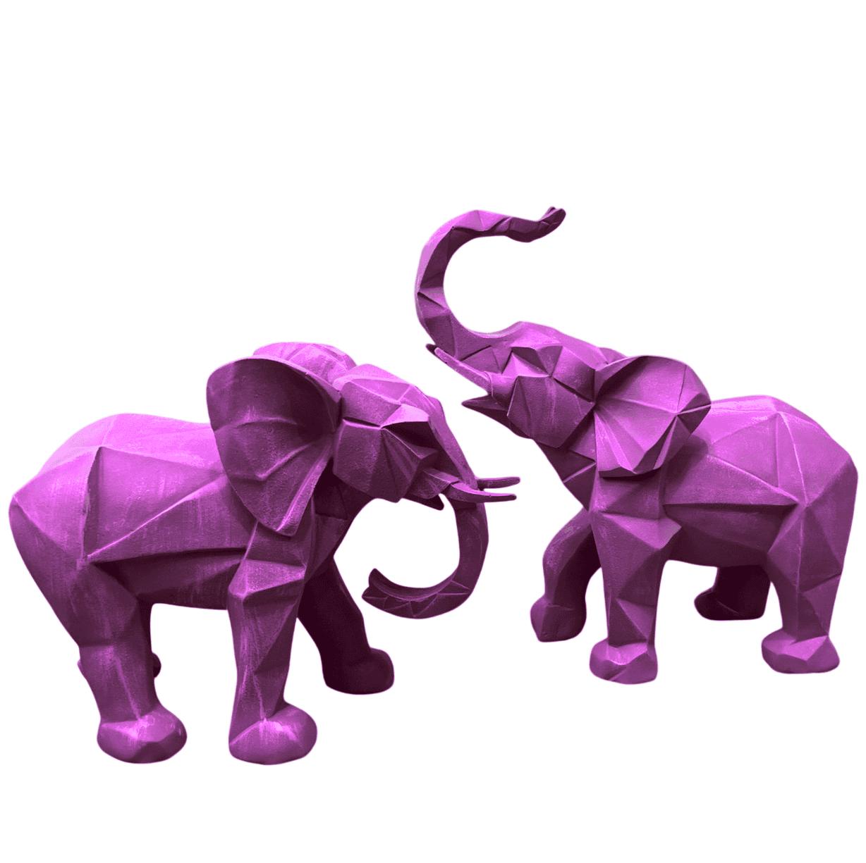 Cubic Elephant Statue Set, Modern Geometric Elephant Decor, Cubic Elephant Sculpture, Abstract Elephant Sculpture, Cubic Elephant Statue