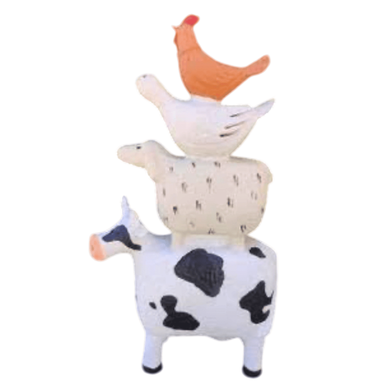Farm Animals Stacked Statue, Colorful Stacked Farm Animal Statue, Farmhouse Style Stacked Animal Sculpture, Farm Animal Tower Figurine