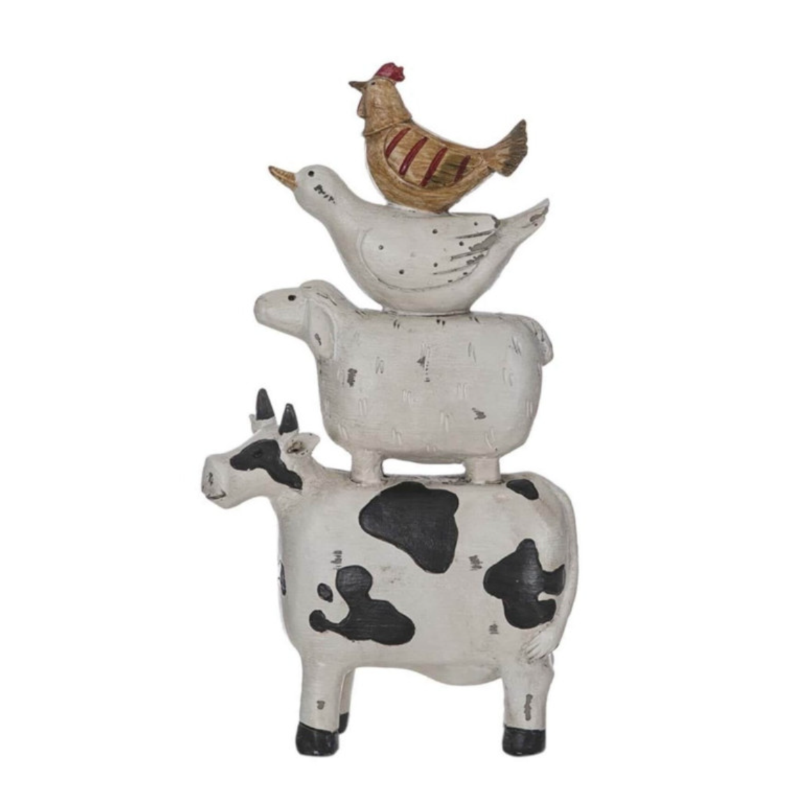 Farm Animals Stacked Statue, Colorful Stacked Farm Animal Statue, Farmhouse Style Stacked Animal Sculpture, Farm Animal Tower Figurine