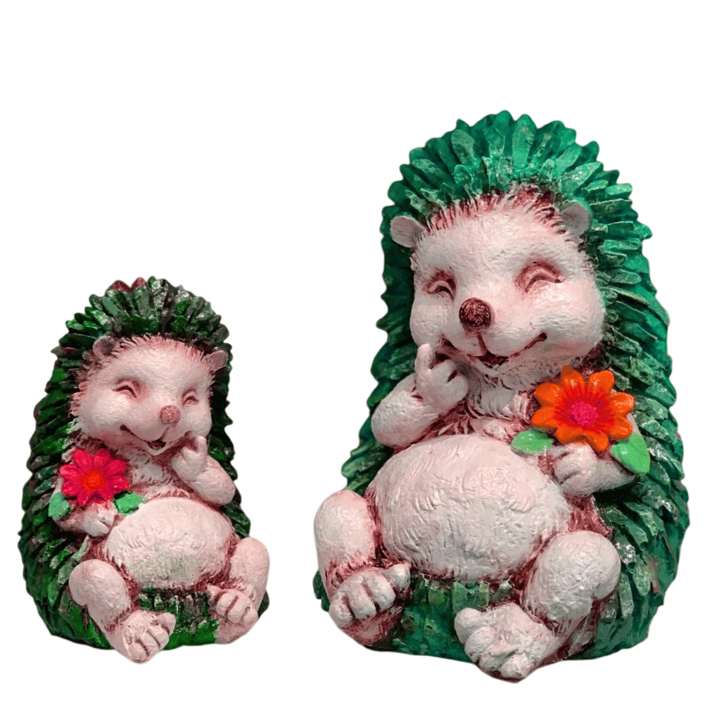 Hedgehog Sculpture Set, Adorable Hedgehog Statues, Handmade Hedgehog Set, Polyester Hedgehog Statue, Cute Hedgehog Sculpture, Hedgehog Decor