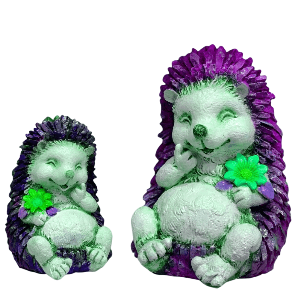 Hedgehog Sculpture Set, Adorable Hedgehog Statues, Handmade Hedgehog Set, Polyester Hedgehog Statue, Cute Hedgehog Sculpture, Hedgehog Decor