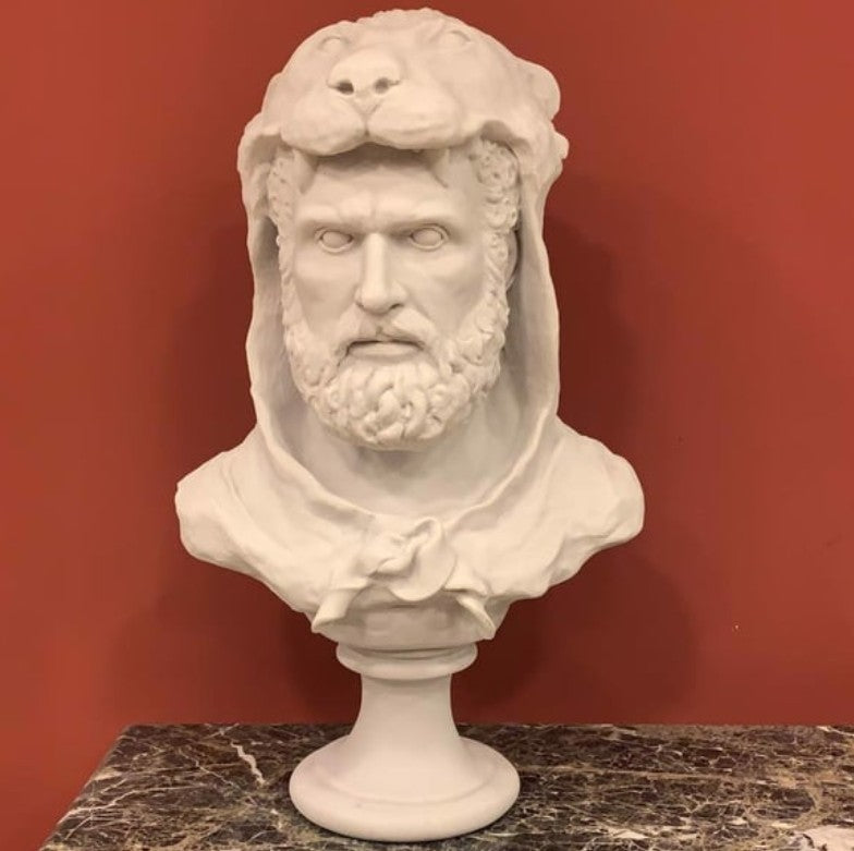 Handmade Hercules Bust, Mythology Sculpture , Mythological Decor, Handmade Greek Statue